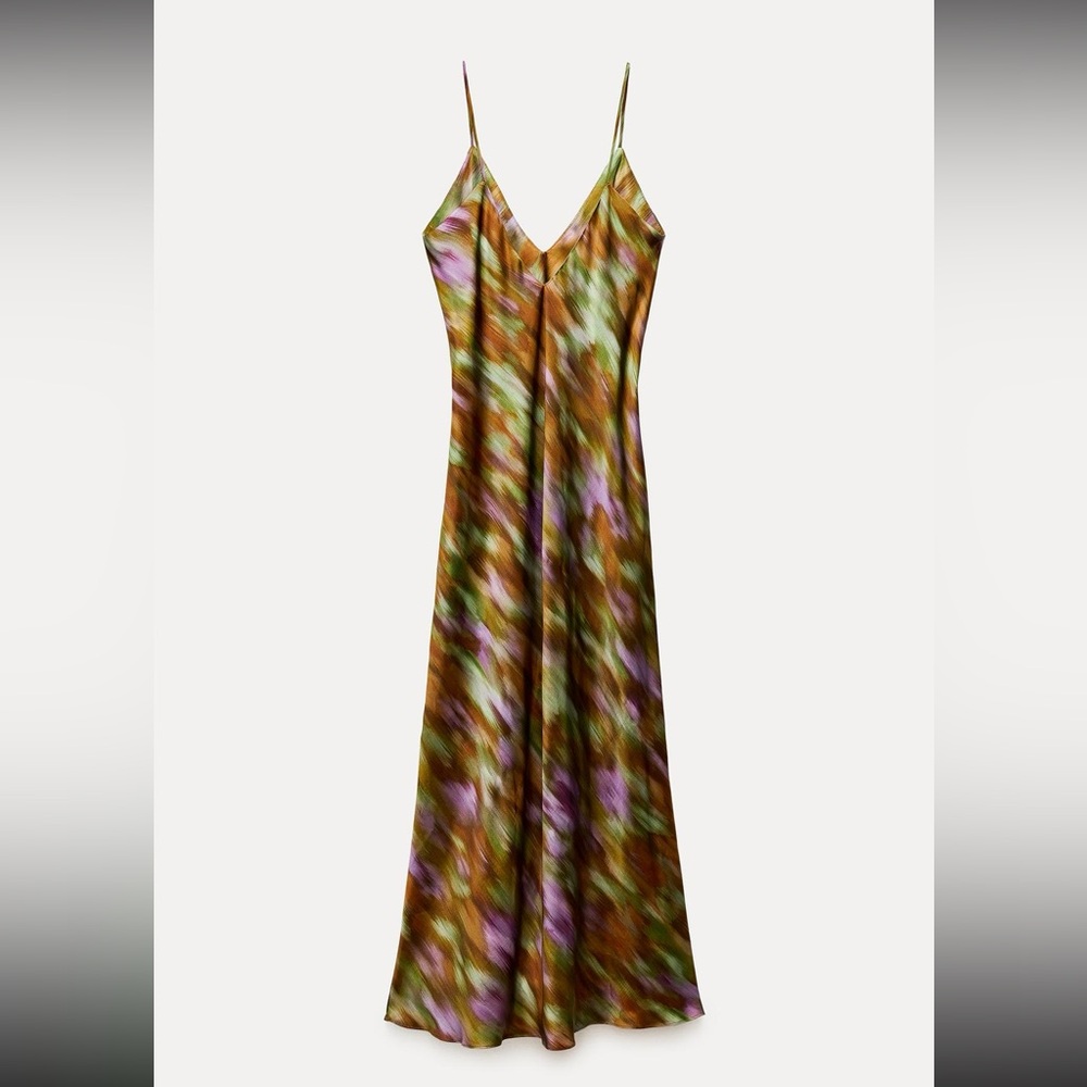 Zara MultiColored Printed Slip Dress ZW Collection- BNWT
